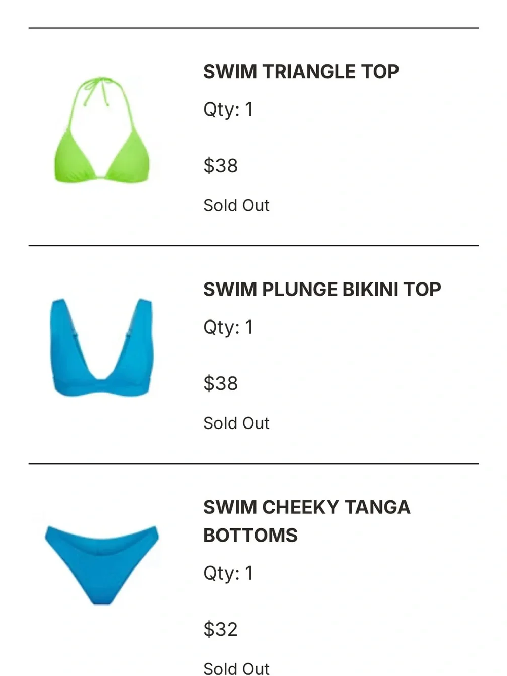 SKIMS Bright Blue Wireless Triangle Bikini Top